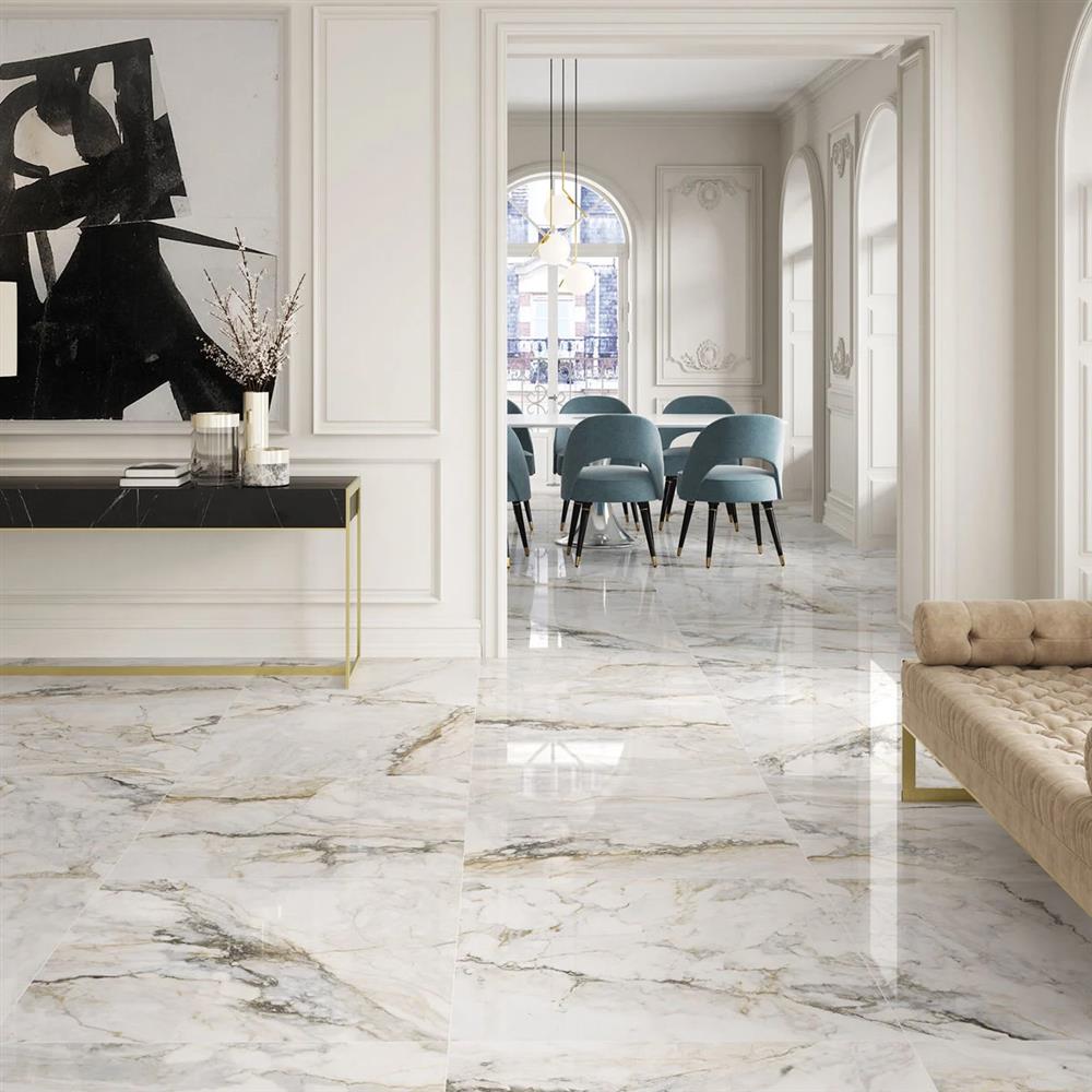 Calacatta gold polished marble porcelain tiles